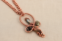 Load image into Gallery viewer, Custom Ankh Pendant | 4 Crystals