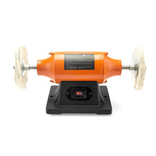Load image into Gallery viewer, 1/2HP Bench Buffer Polisher, 6-inch Bench Polishing Buffing Machine, 3450RPM Single Speed Benchtop Polisher With 2PCS Cloth Wheels &amp; Cast Iron Base For Metal, Jewelry, Wood Polishing