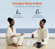 Load image into Gallery viewer, 2PCS Crystal Singing Bowls, 8-inch And 10-inch A &amp; F Note Singing Bowls, Frosted Quartz