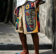 Load image into Gallery viewer, Retro Tribal Mask Men's Shorts