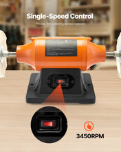 Load image into Gallery viewer, 1/2HP Bench Buffer Polisher, 6-inch Bench Polishing Buffing Machine, 3450RPM Single Speed Benchtop Polisher With 2PCS Cloth Wheels &amp; Cast Iron Base For Metal, Jewelry, Wood Polishing