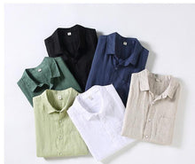 Load image into Gallery viewer, Mens Pure Linen Short Sleeve Shirt