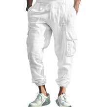Load image into Gallery viewer, Mens Casual Cotton-Linen Pants With Multiple Pockets And A Drawstring
