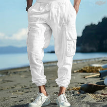 Load image into Gallery viewer, Mens Casual Cotton-Linen Pants With Multiple Pockets And A Drawstring