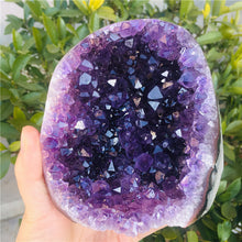 Load image into Gallery viewer, Natural Ametista Amethyst Geode Quartz Cluster Crystal Specimen Energy Healing Thunder Egg