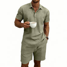 Load image into Gallery viewer, Linen Casual Short-Sleeve Shorts Set