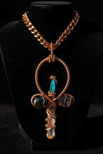 Load image into Gallery viewer, Custom Ankh Pendant | 4 Crystals