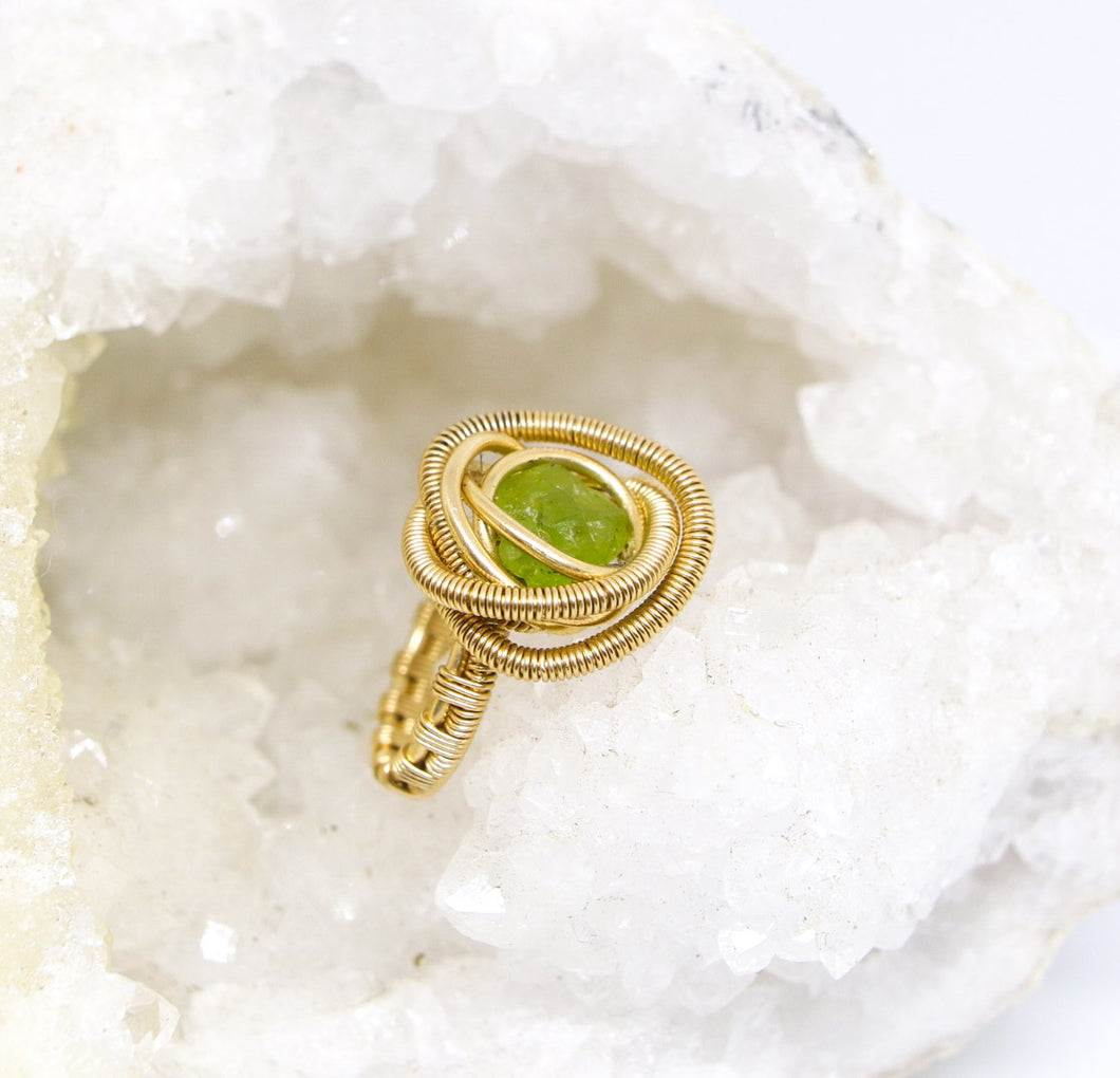 Peridot | Compassionate Wealth |14k Goldfilled Ring | Size 6