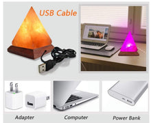 Load image into Gallery viewer, Pyramid-shaped Salt Crystal Lamp Usb Crystal Colorful Color Changing