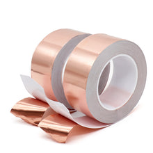 Load image into Gallery viewer, Adhesive Copper Foil Conductive Shielding High Temperature Resistant Copper Foil Paper Radiation Proof Heat Dissipation Self Adhesive Single Guide Double Conductive Copper Foil Tape