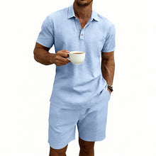 Load image into Gallery viewer, Linen Casual Short-Sleeve Shorts Set